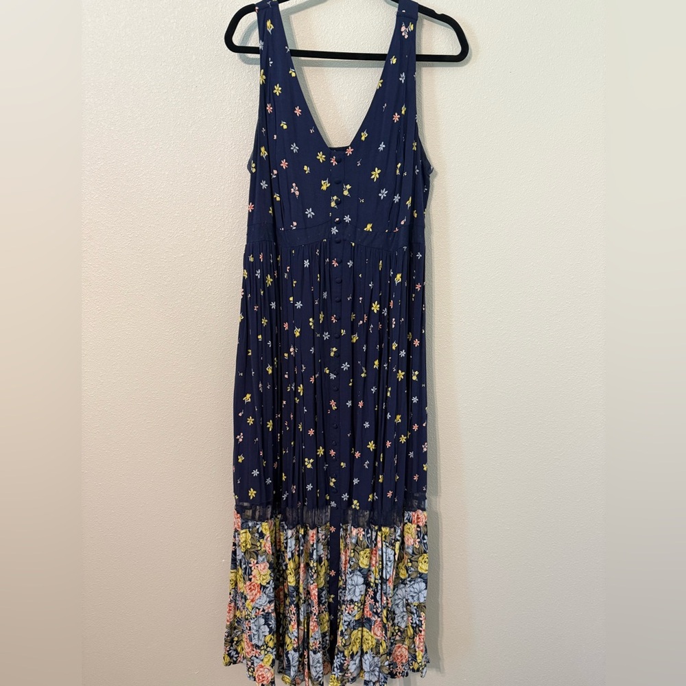 Torrid Blue Pleated Maxi Sundress